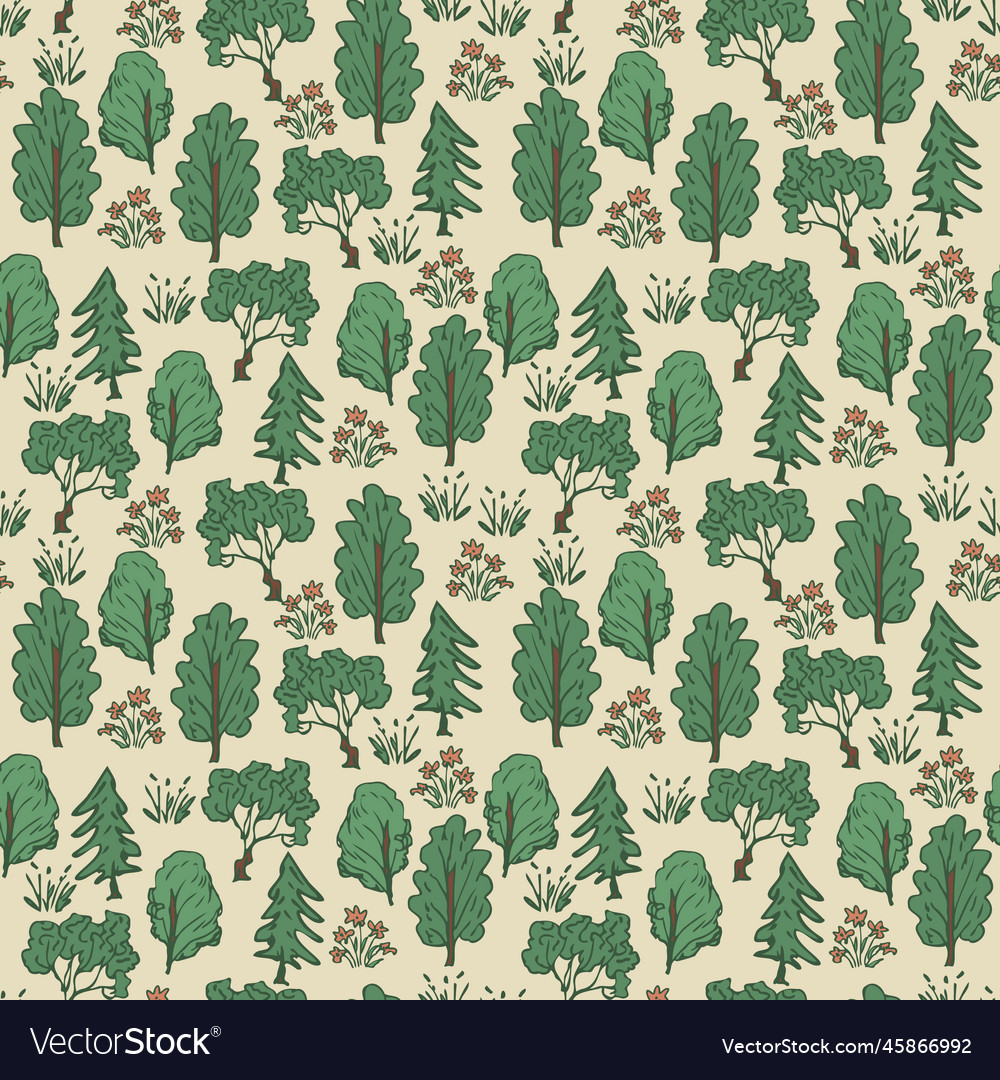 Seamless forest pattern