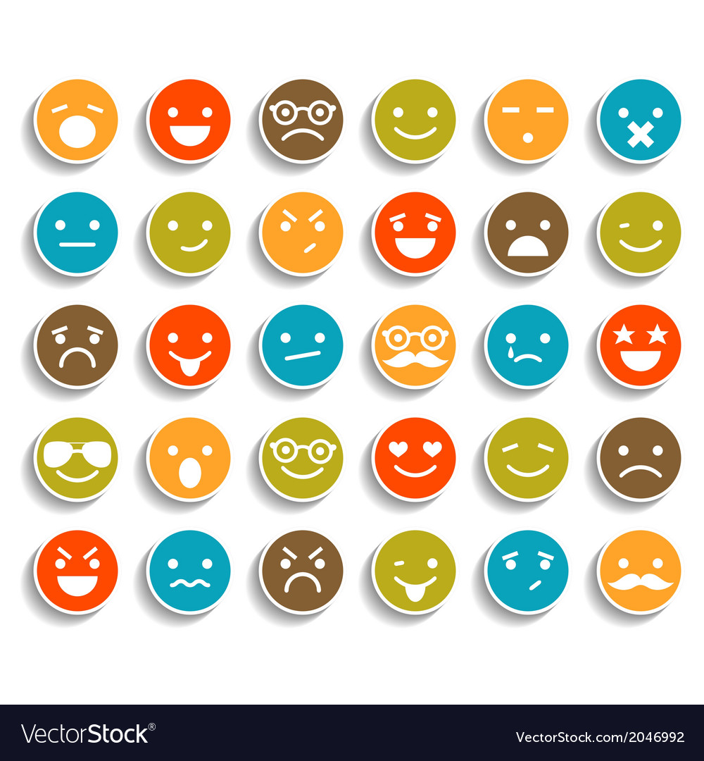 Set of color smiley icons