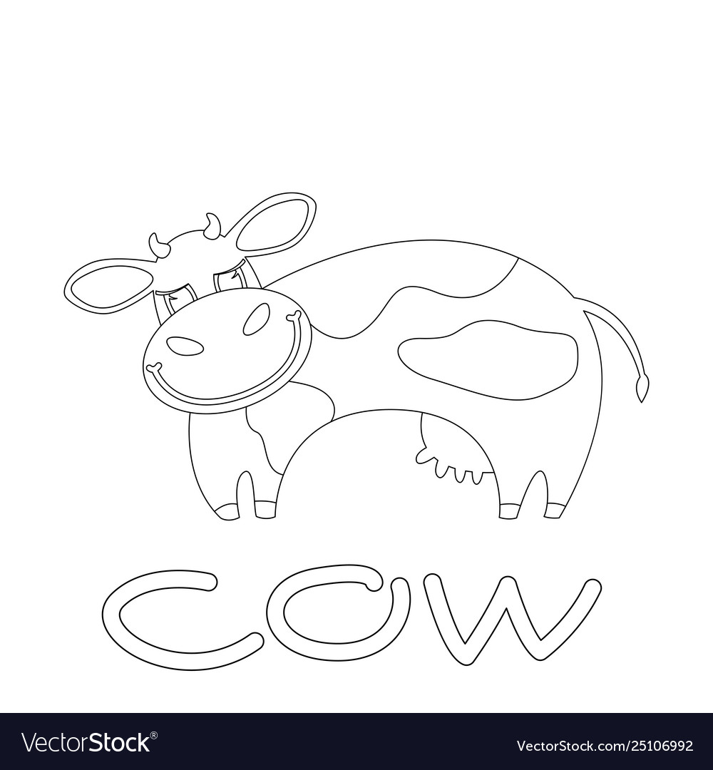 Smiling cow cartoon