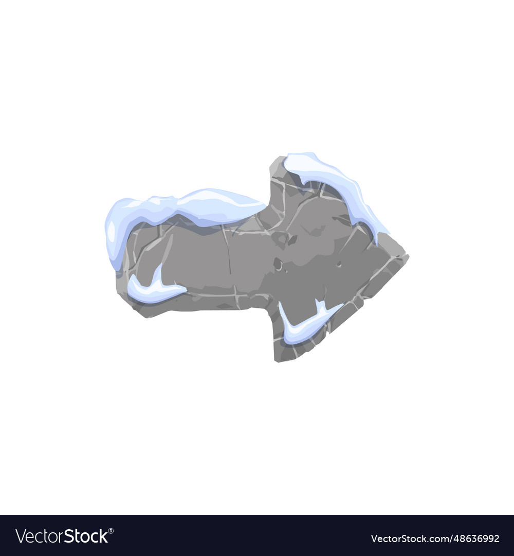 Stone board with a snowdrift frozen rock pointer