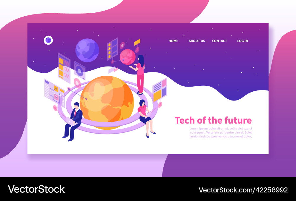 Technology isometric banner Royalty Free Vector Image