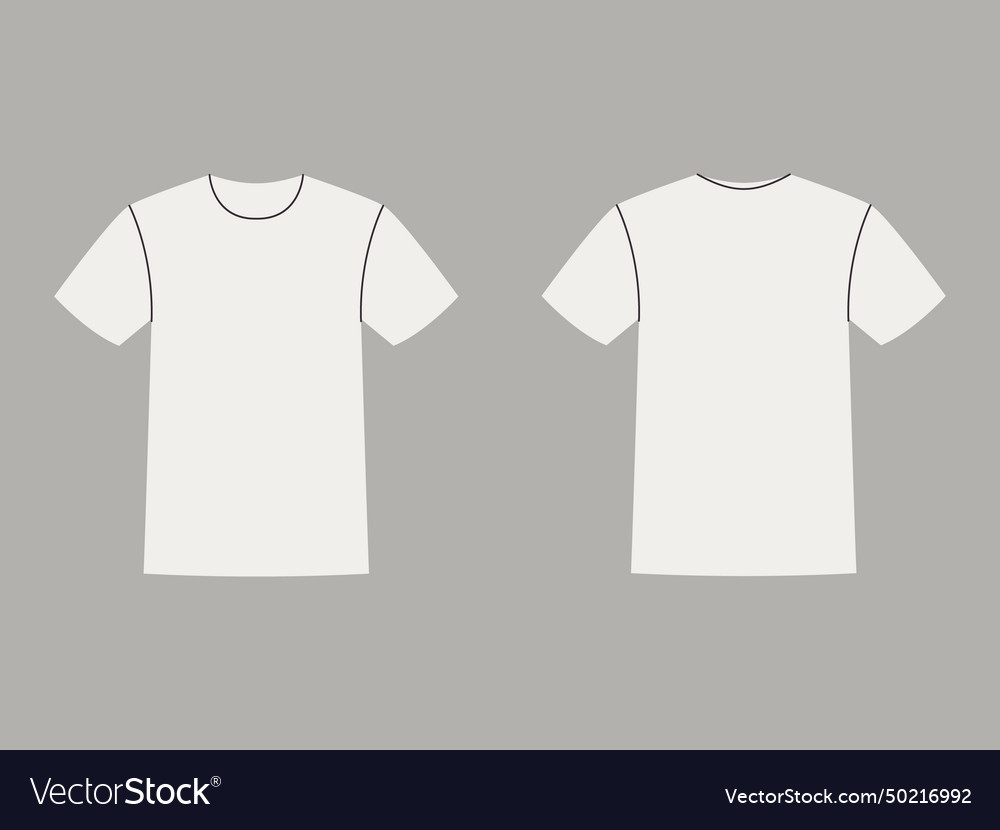 White color shirt front and back view clothes Vector Image