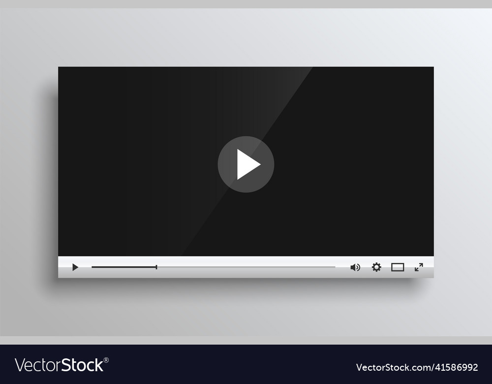 White Video Player UI Template