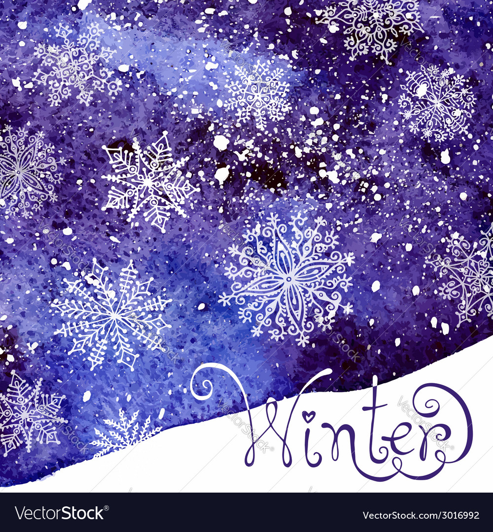 Winter Schneeflocke Aquarell Hintergrund