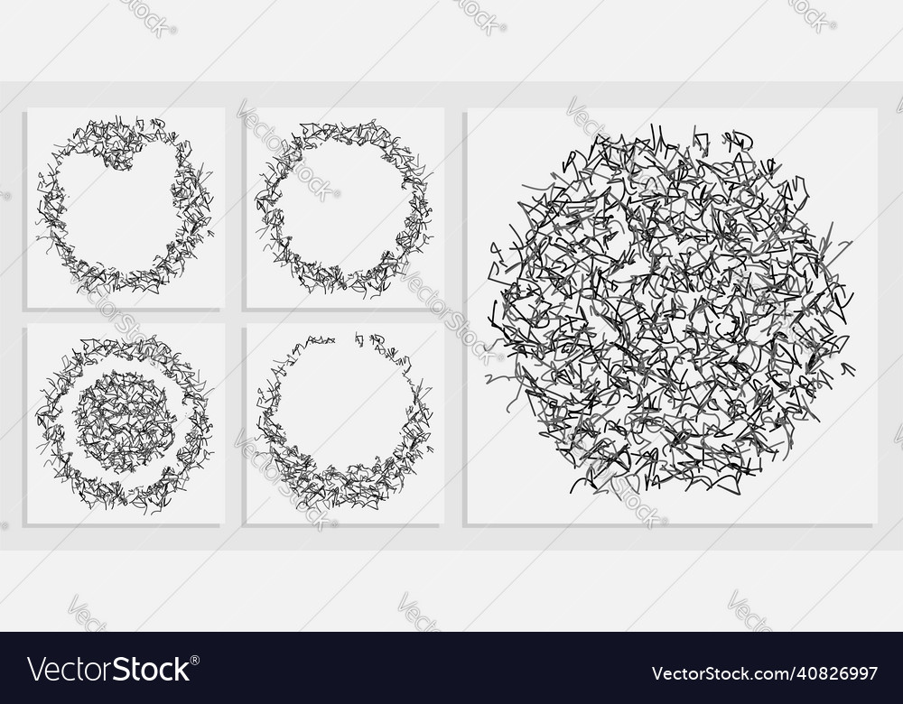 Abstract round background from small curved curls