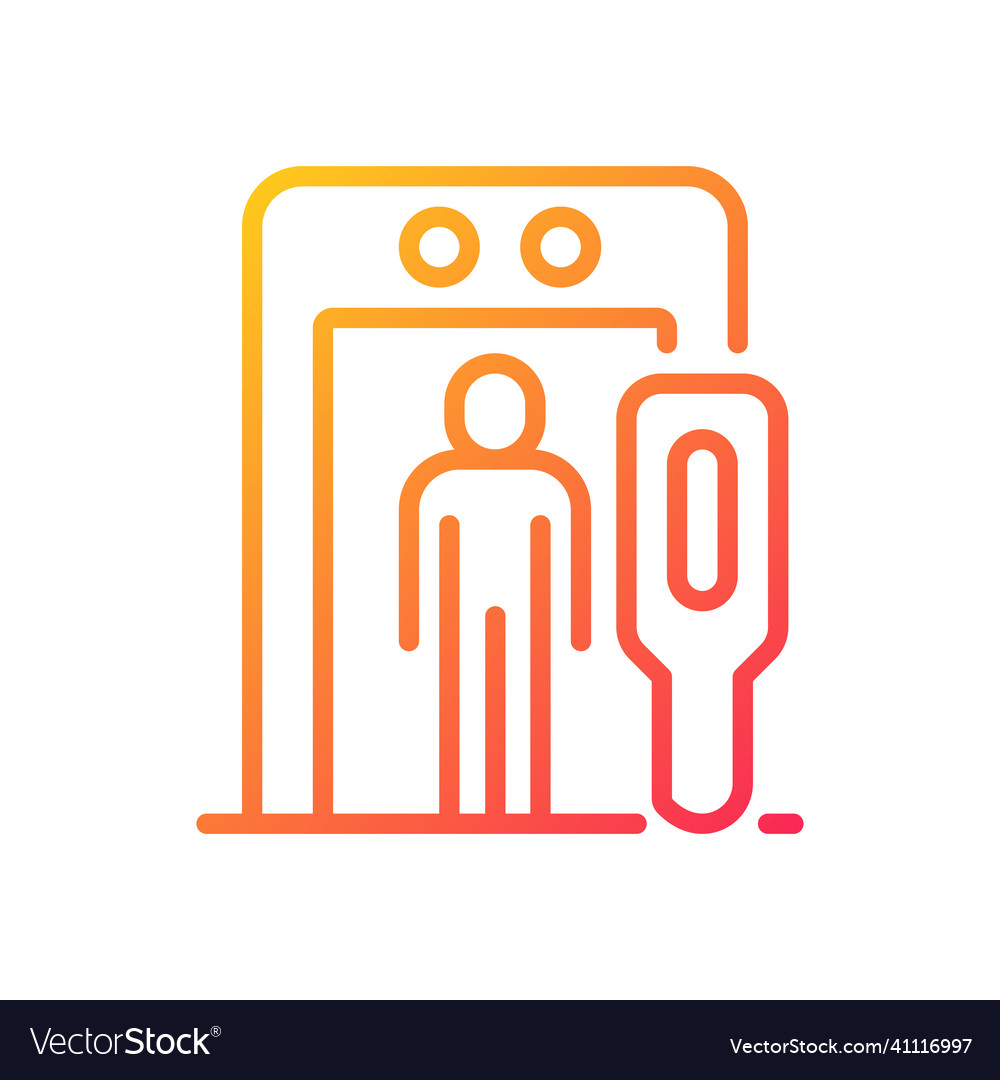 Airport border security gradient linear icon