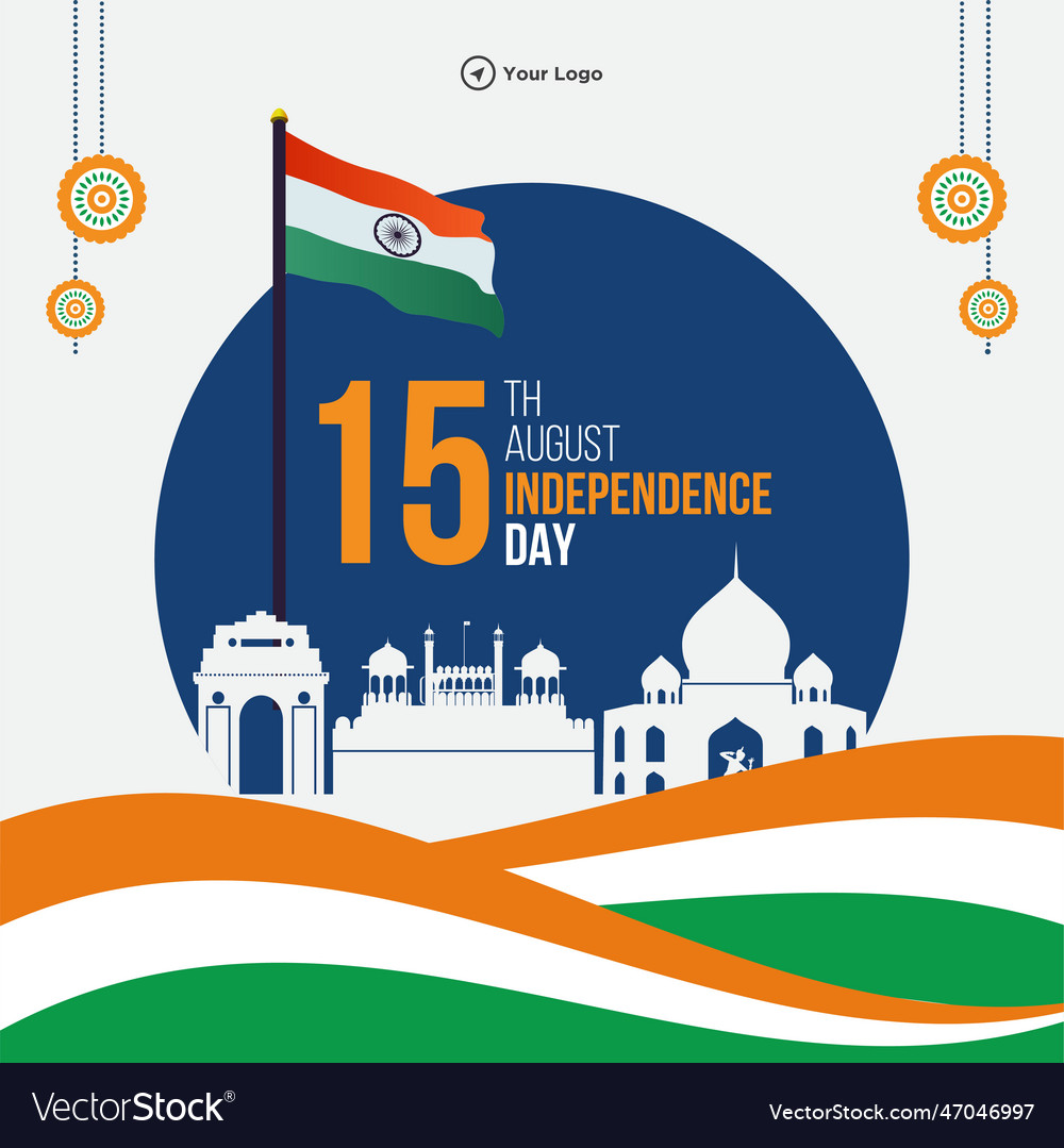 Banner design of 15th august independence day Vector Image