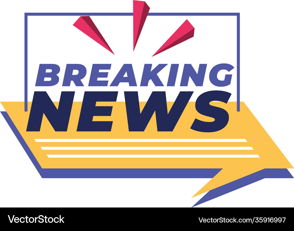 Breaking news yellow label design Royalty Free Vector Image