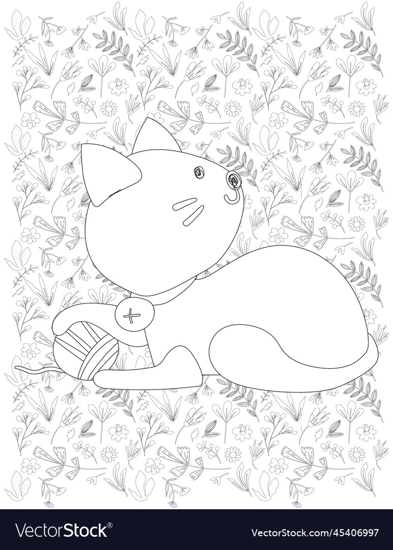 Cat coloring page Royalty Free Vector Image - VectorStock