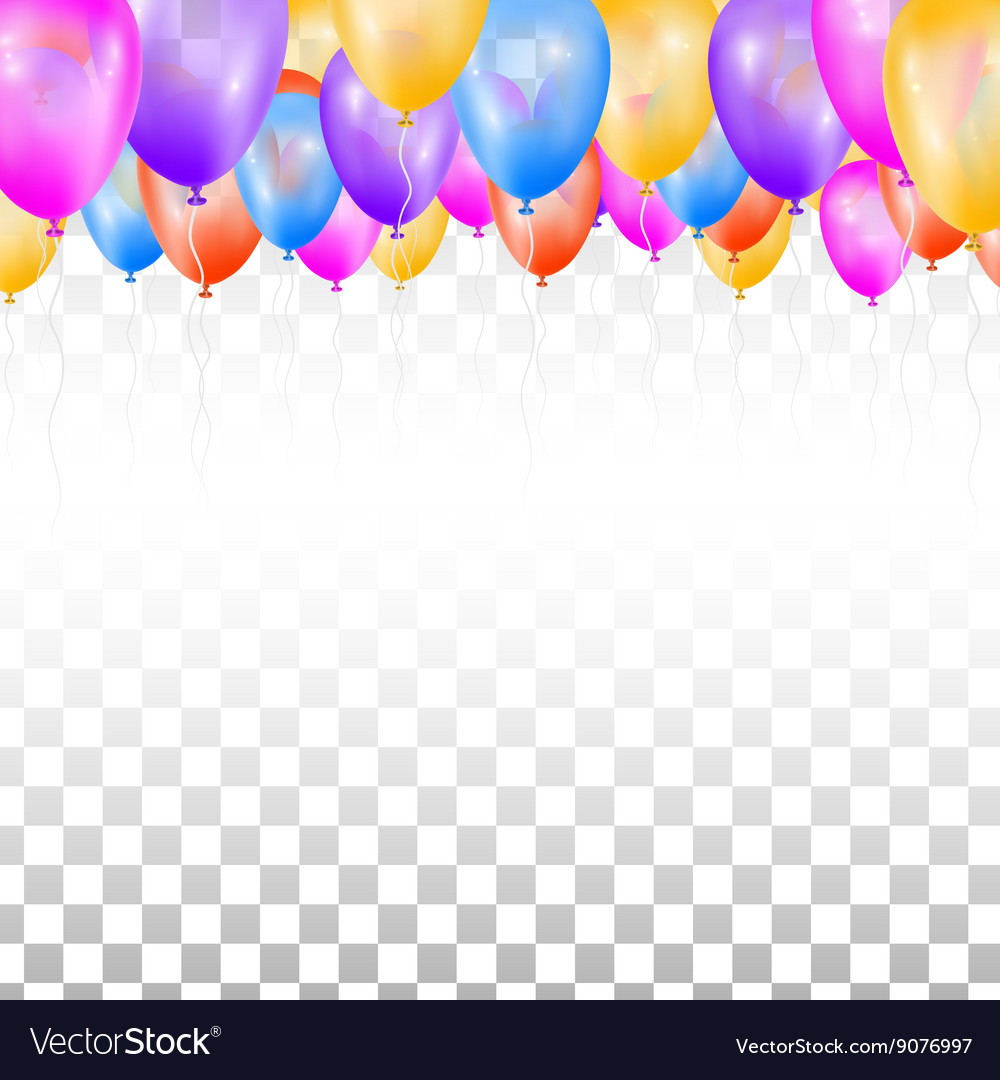 Ceiling Covered In Balloons On Transparent Vector Image