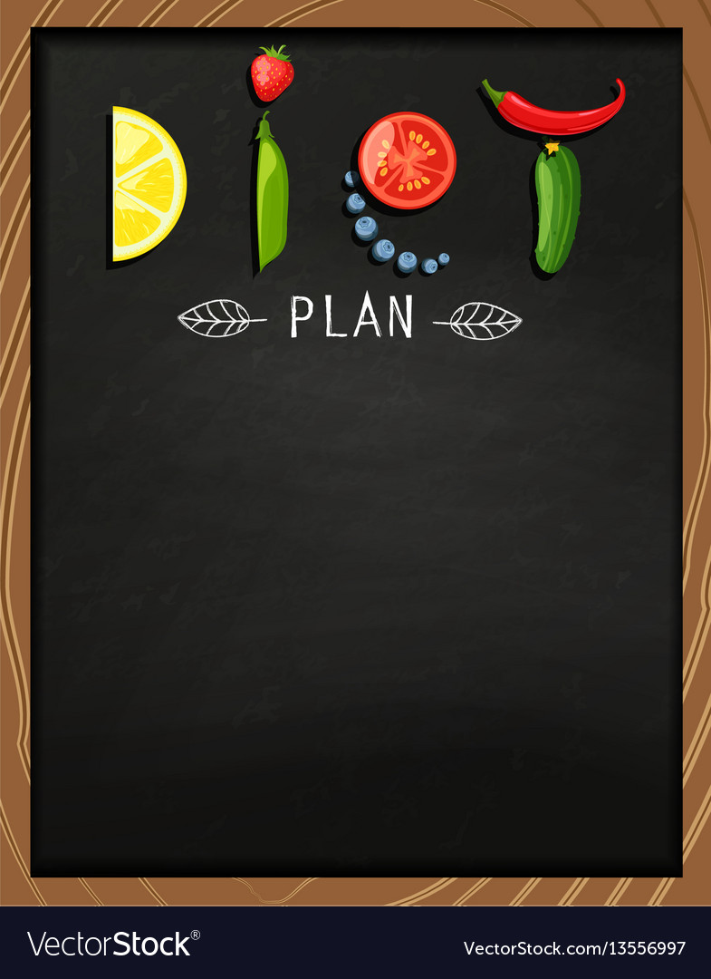 Concept diet on chalkboard Royalty Free Vector Image