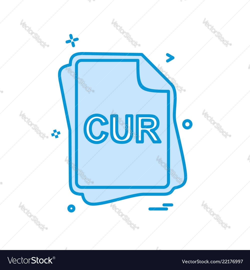 Cur file type icon design vector image Cur file type icon design