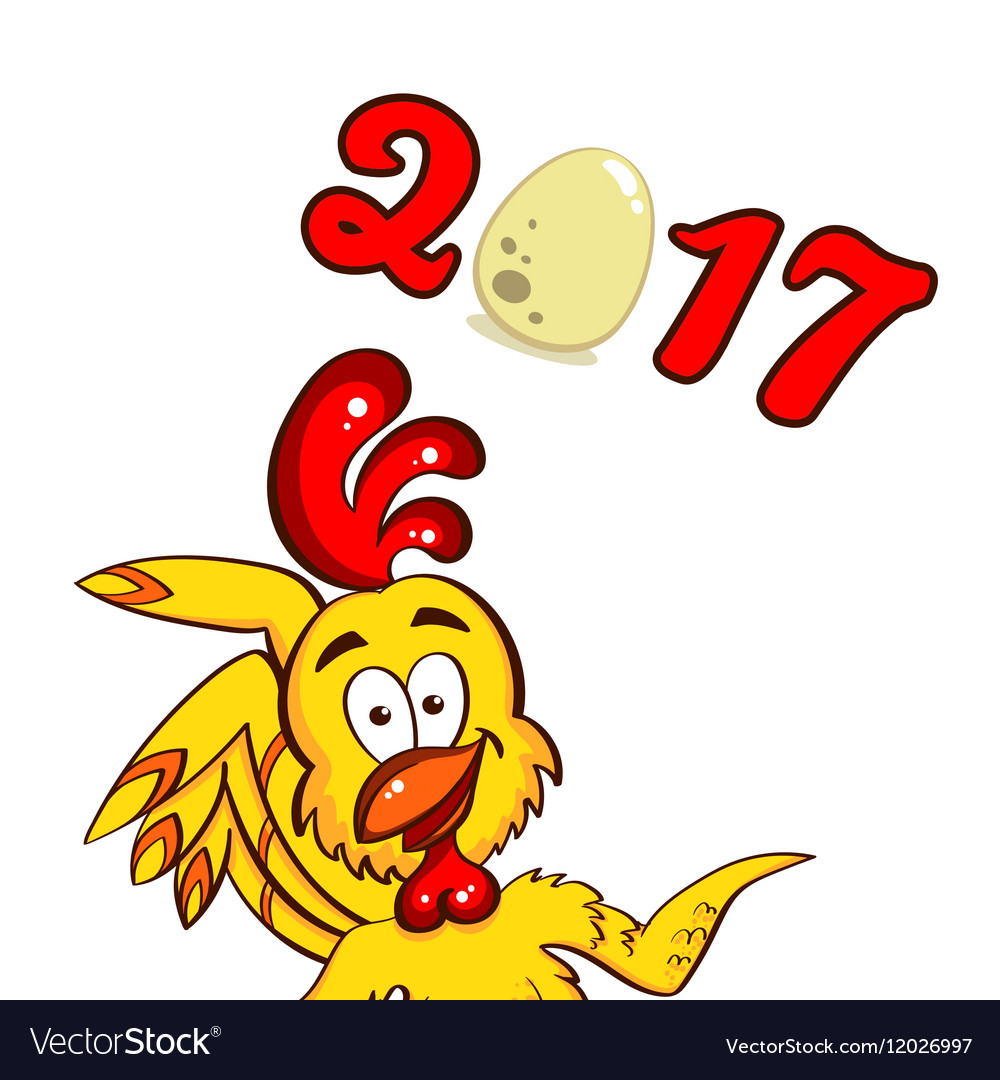 Greeting card chicken symbol of year