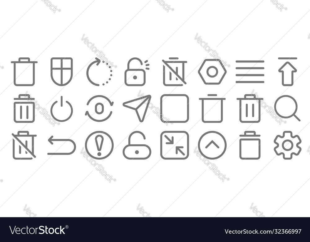 Interface line icons linear set quality
