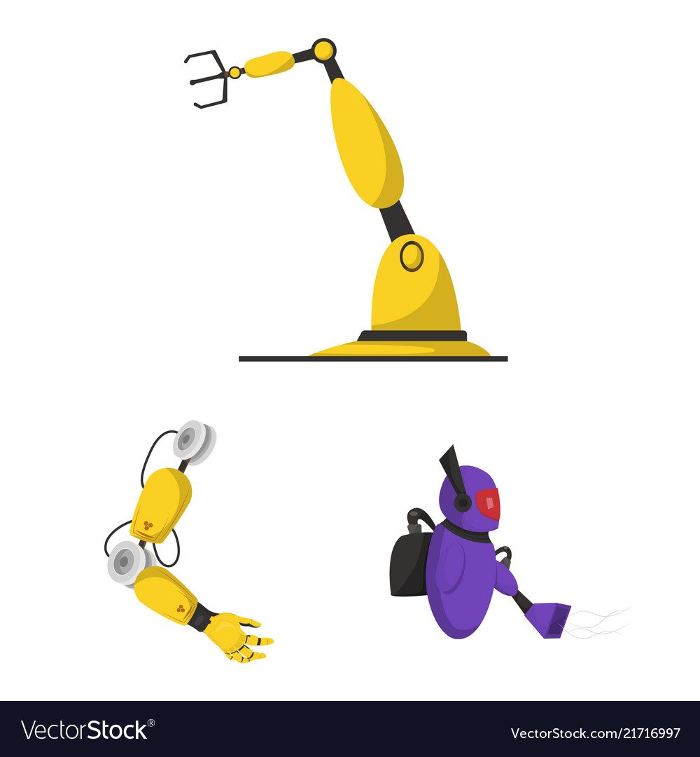 Isoliertes Objekt von Roboter und Fabrik-Ikone Vector Image Isoliertes Objekt von Roboter und Fabrik-Ikone
