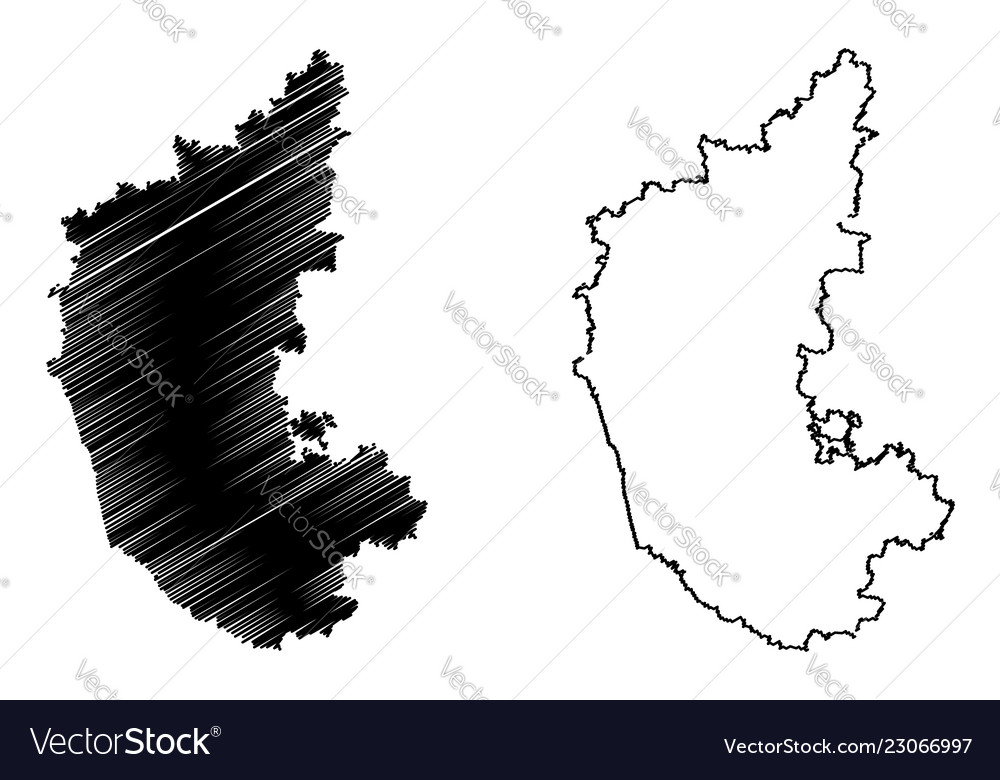 Karnataka map vector image Karnataka map