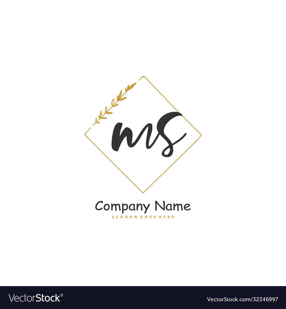 M s ms initial handwriting and signature logo