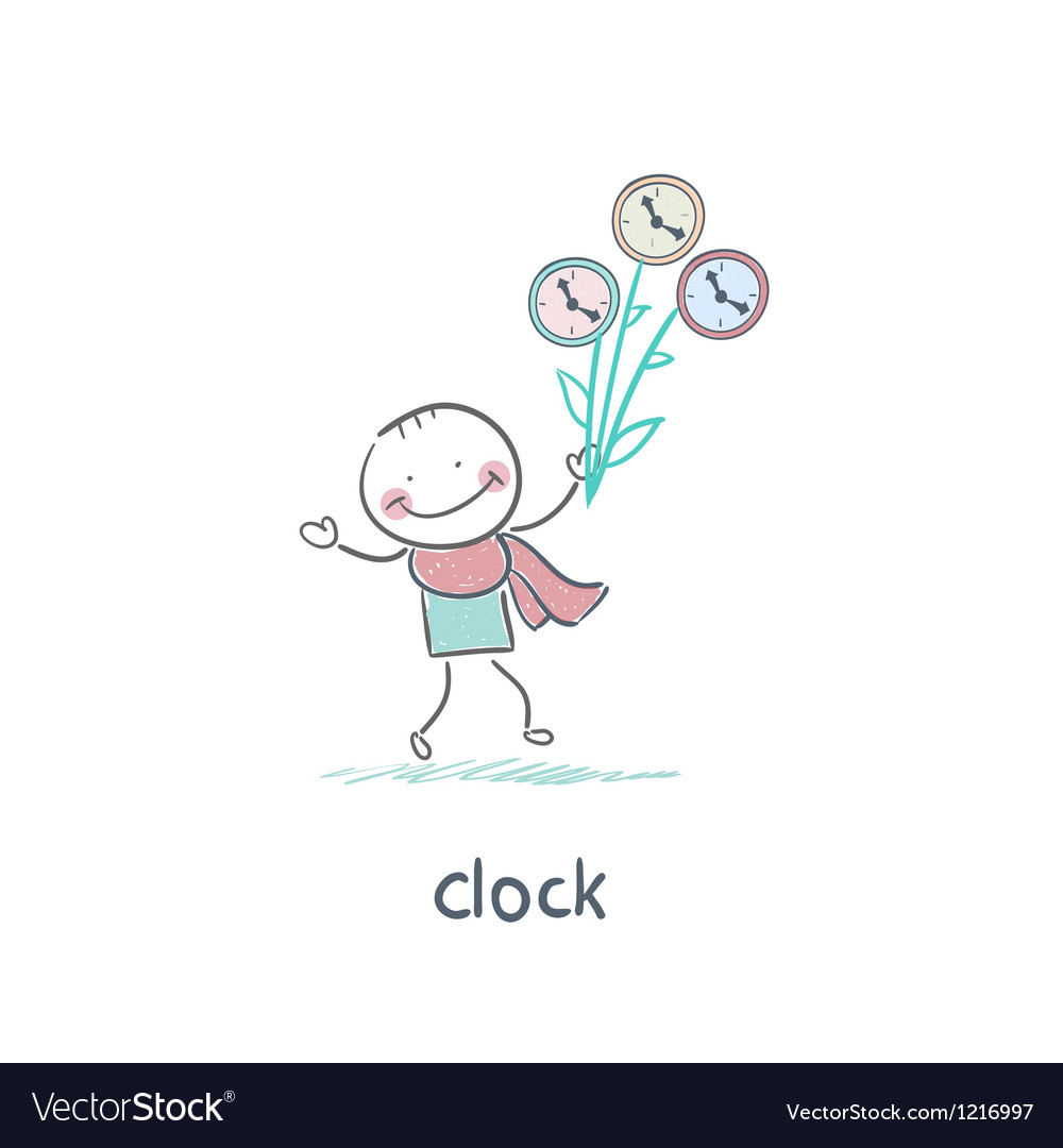 Man and clock