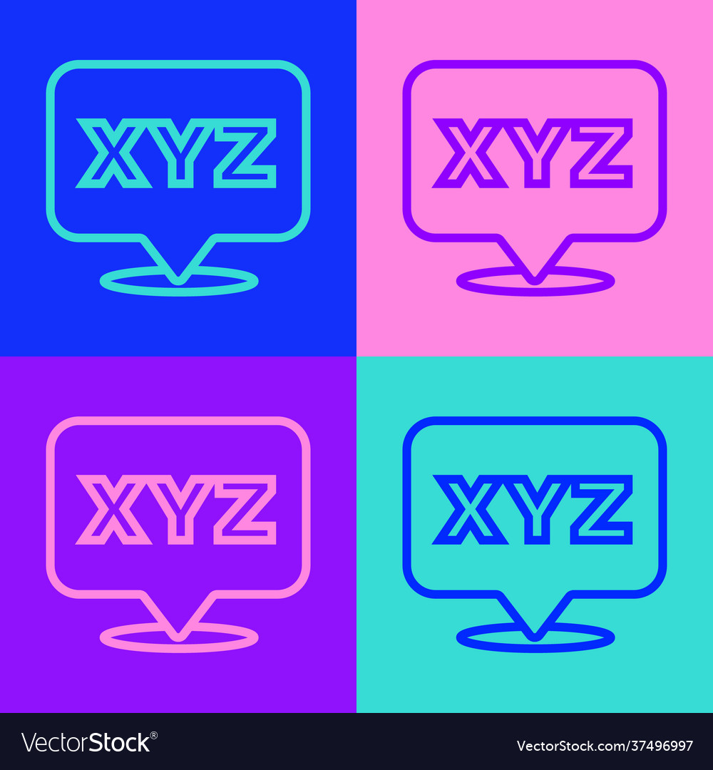 Pop art line xyz coordinate system icon isolated vector image Pop art line xyz coordinate system icon isolated