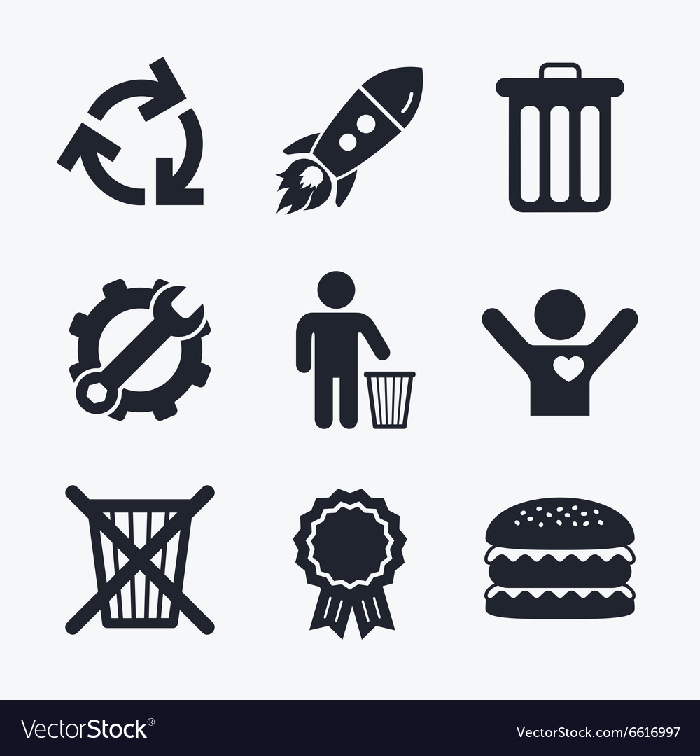 Recycle bin icons reuse or reduce symbol