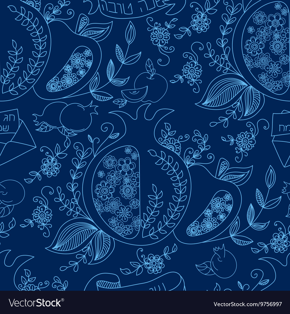 Seamless pattern with apples and honey hand