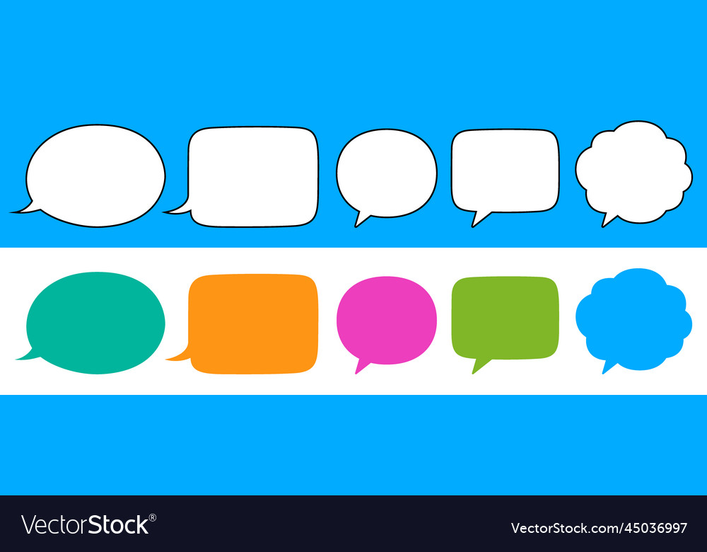 Set of text bubble colorful chatting vector image Set of text bubble colorful chatting