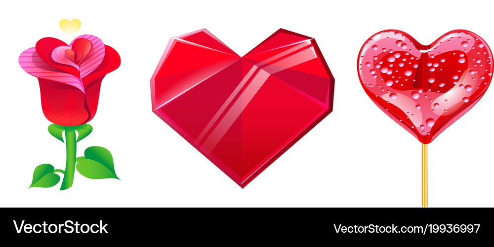 Set romantic elements for valentines day Vector Image
