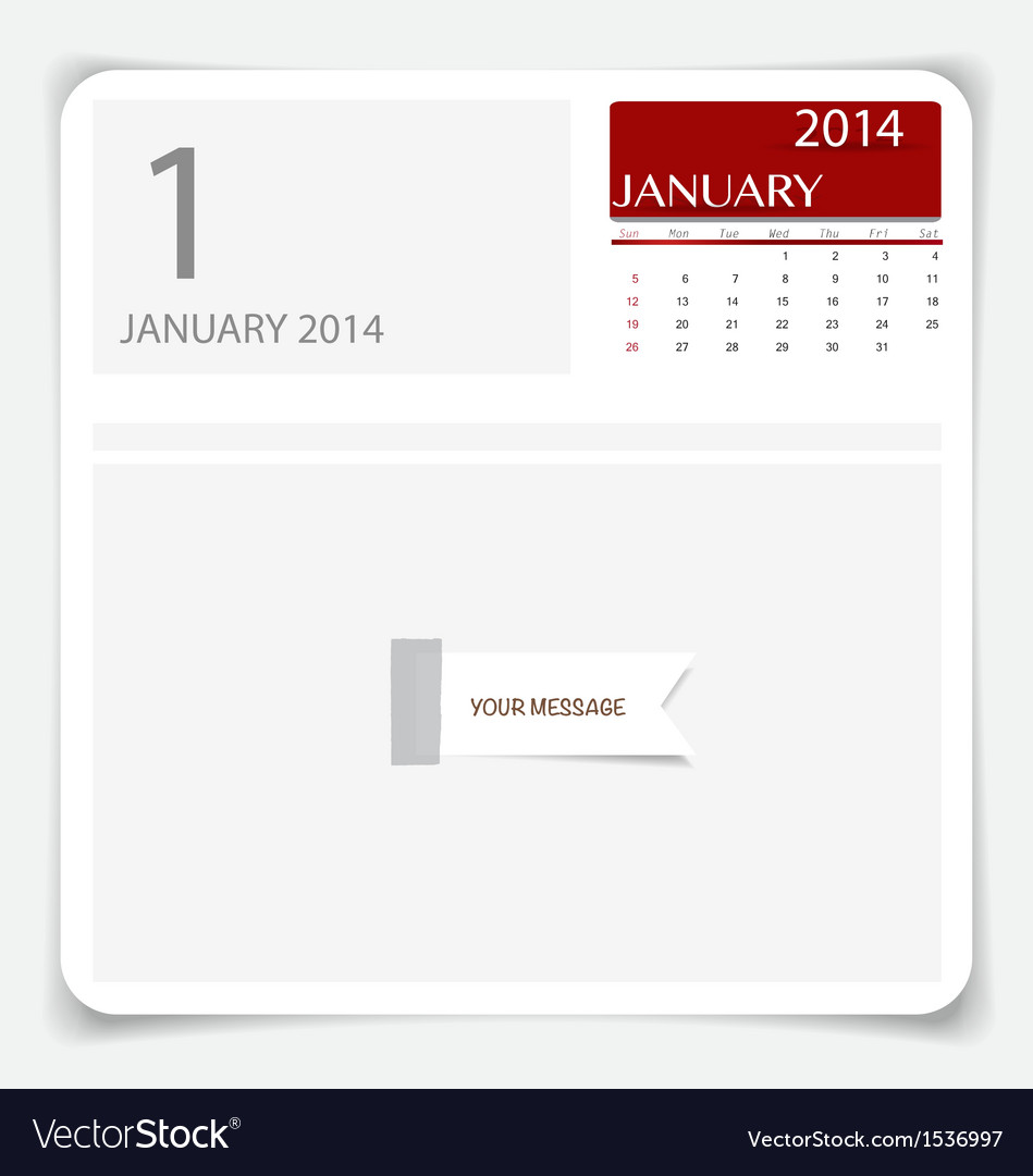 Simple 2014 calendar january Royalty Free Vector Image