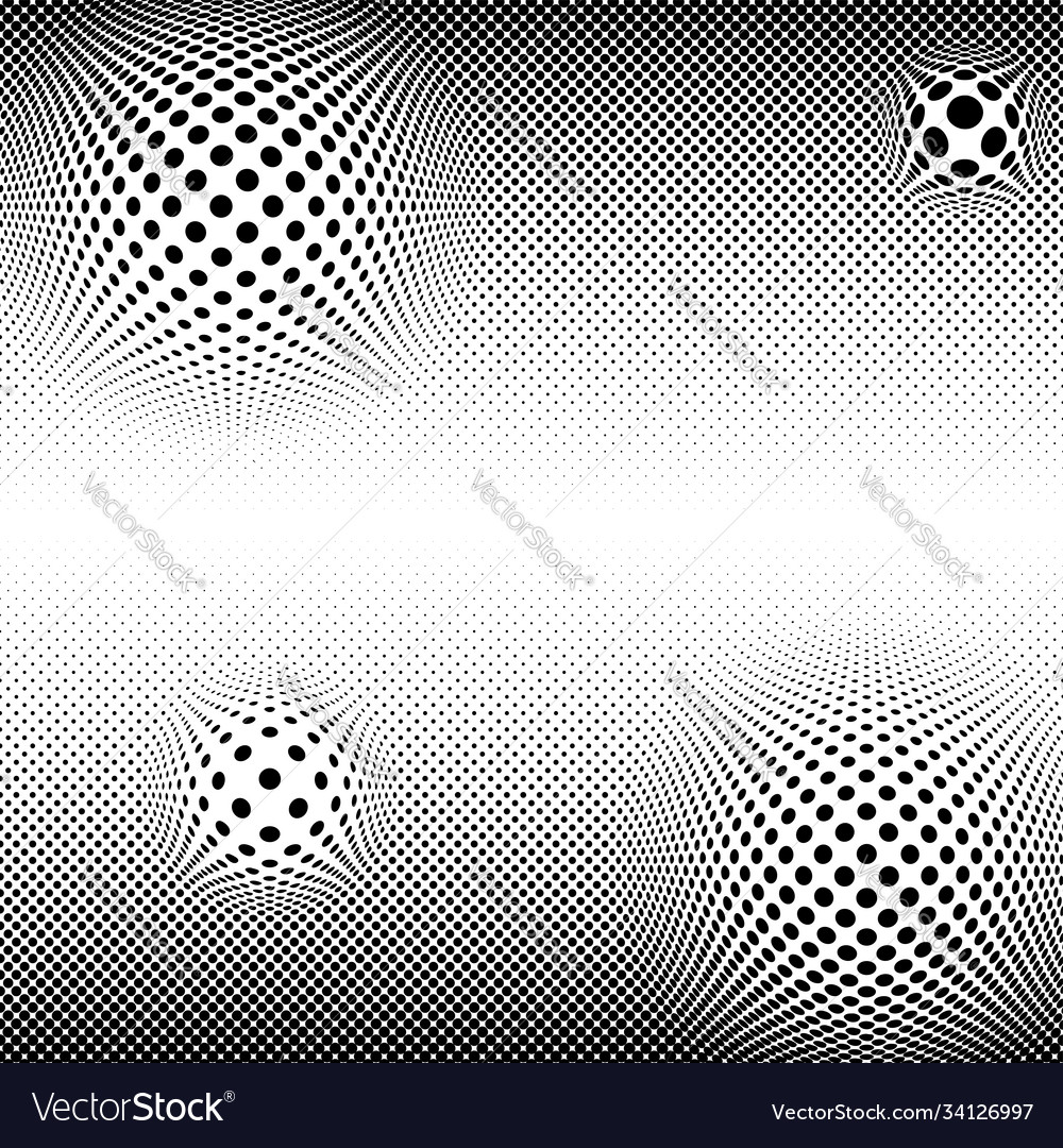 Spherical distortion halftone dots element orb vector image Spherical distortion halftone dots element orb
