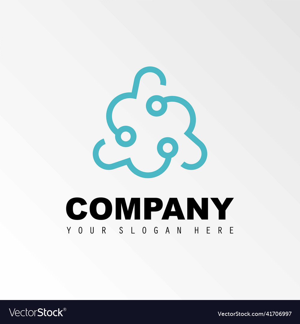 Triangle with tech icon in line logo design vector image Triangle with tech icon in line logo design