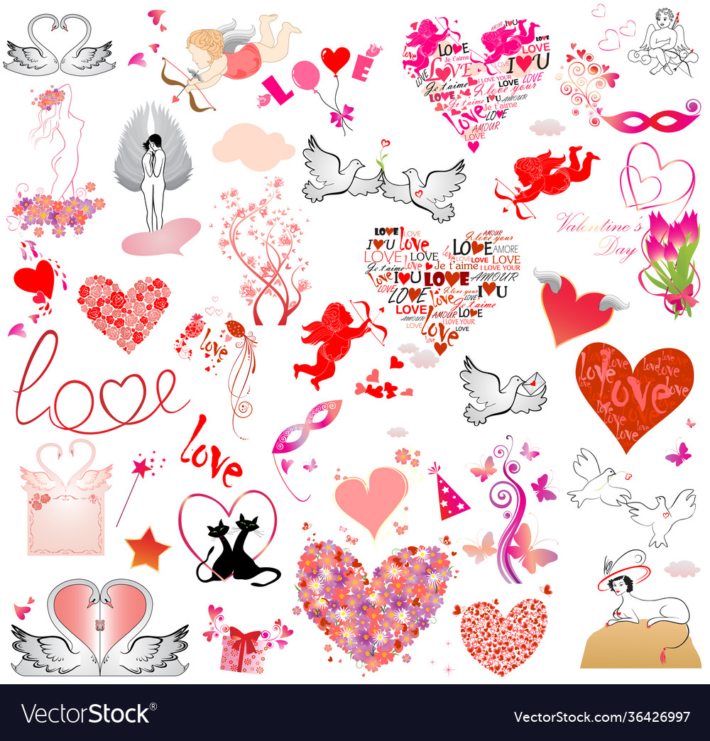Valentines day object collection