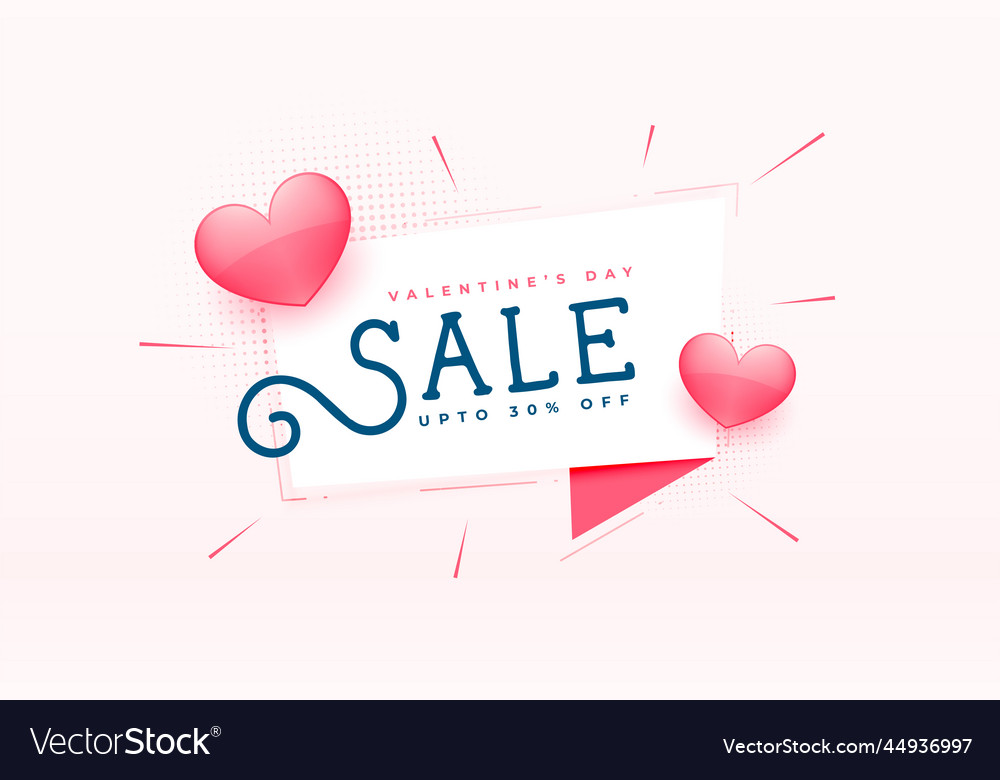 Valentines sale banner with hearts design