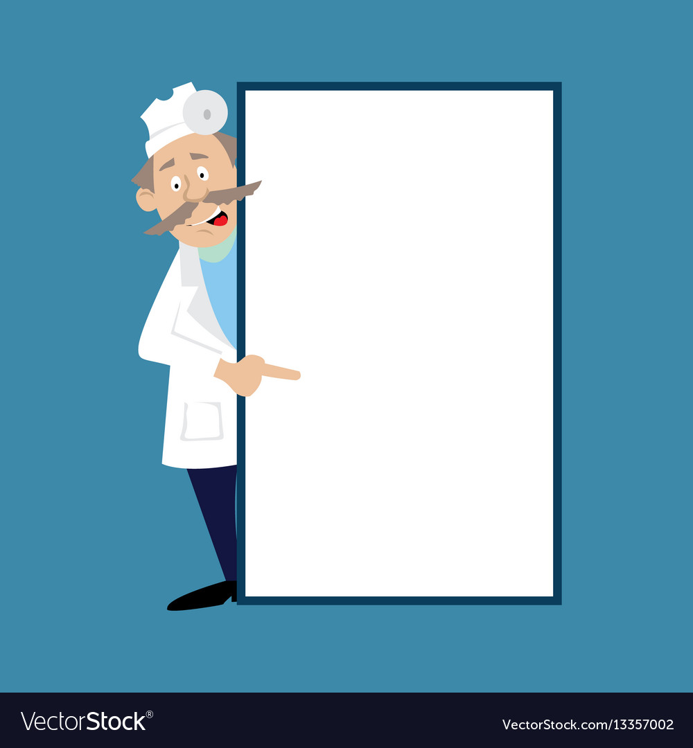 A Medical Doctor And A Blank Banner Royalty Free Vector