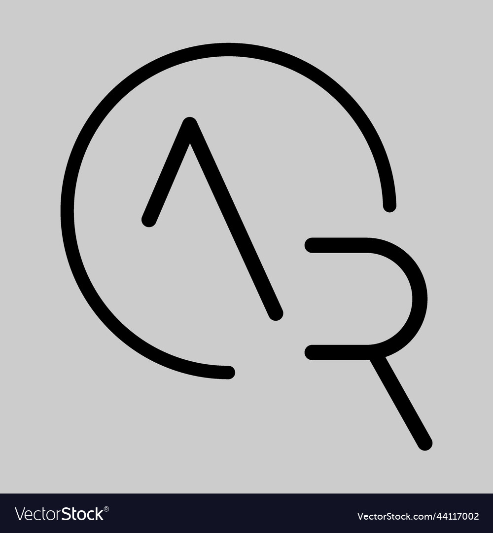 Ar monogram logo letter linked circle simple