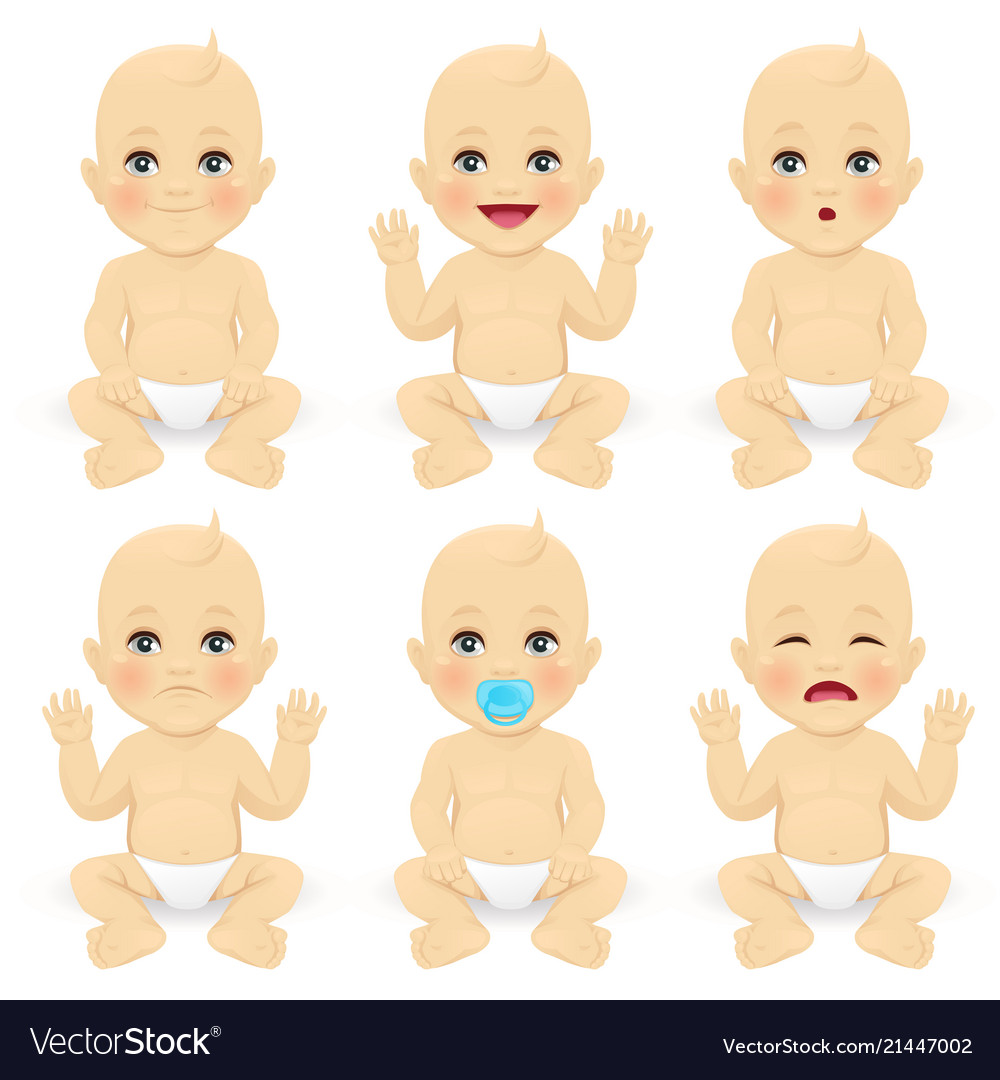 Baby emotions set Royalty Free Vector Image - VectorStock