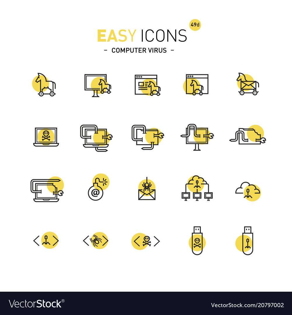 Easy icons 49d computer virus Vector Image Easy icons 49d computer virus