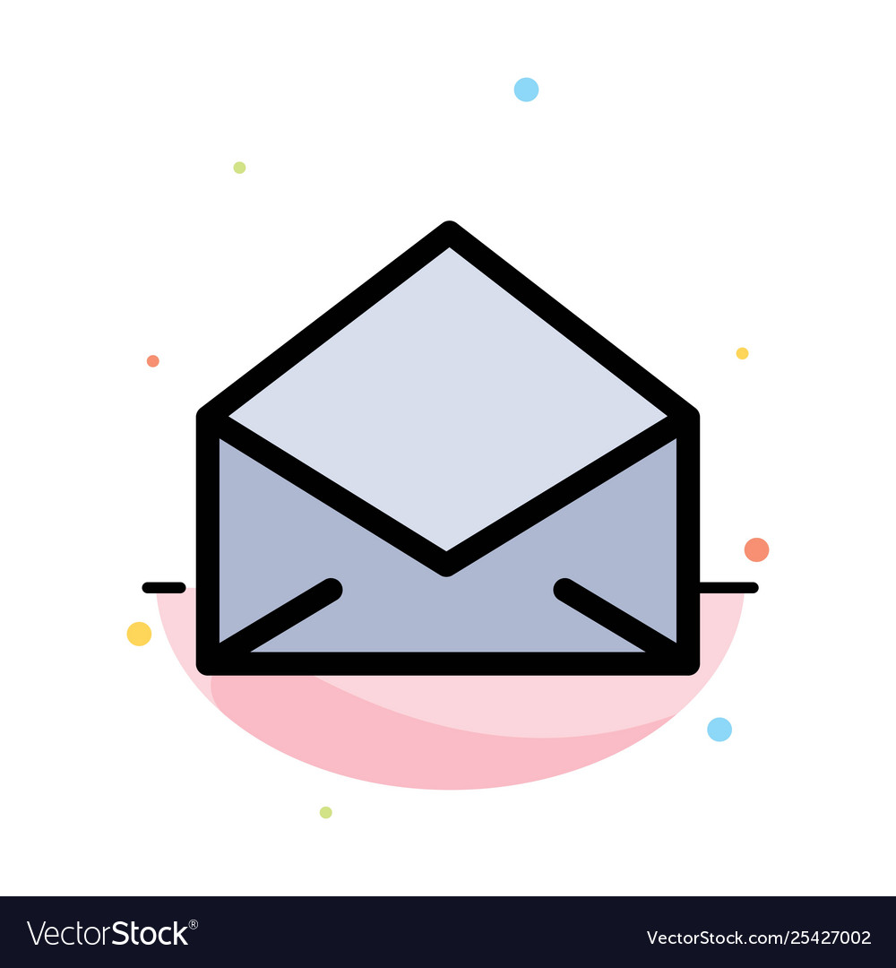 Email mail message open abstract flat color icon vector image Email mail message open abstract flat color icon