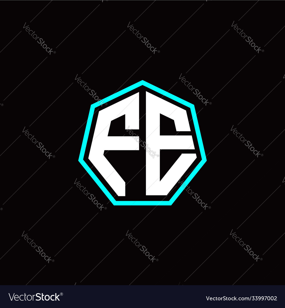 F e initials modern polygon logo template vector image F e initials modern polygon logo template