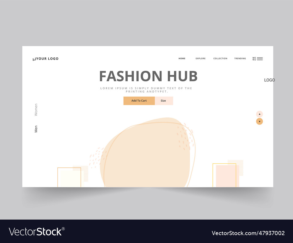 Fashion hub landing page or web template design Vector Image