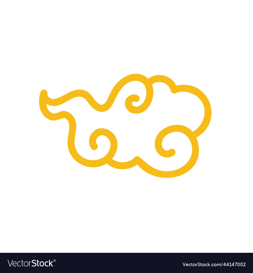 Golden cloud pattern chinese clouds vector image Golden cloud pattern chinese clouds