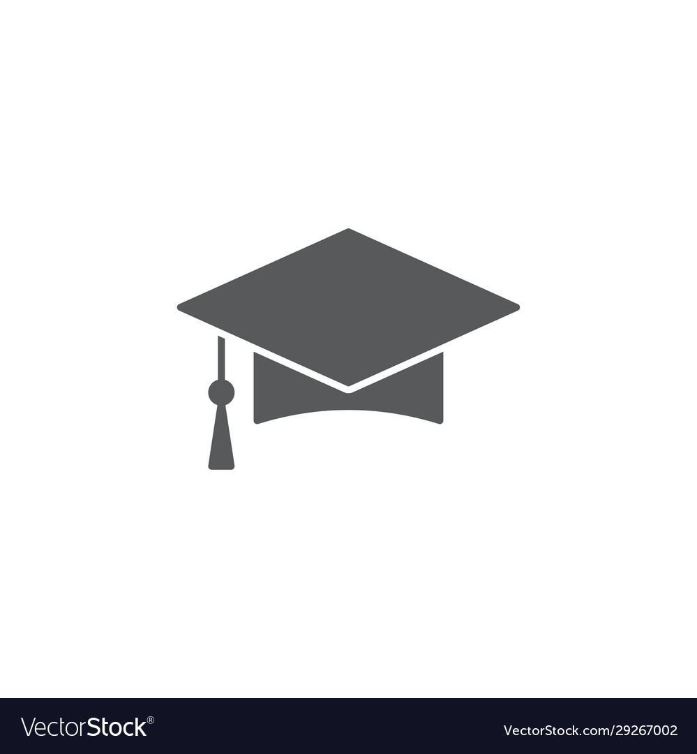 Graduation cap icon concept isolated on white