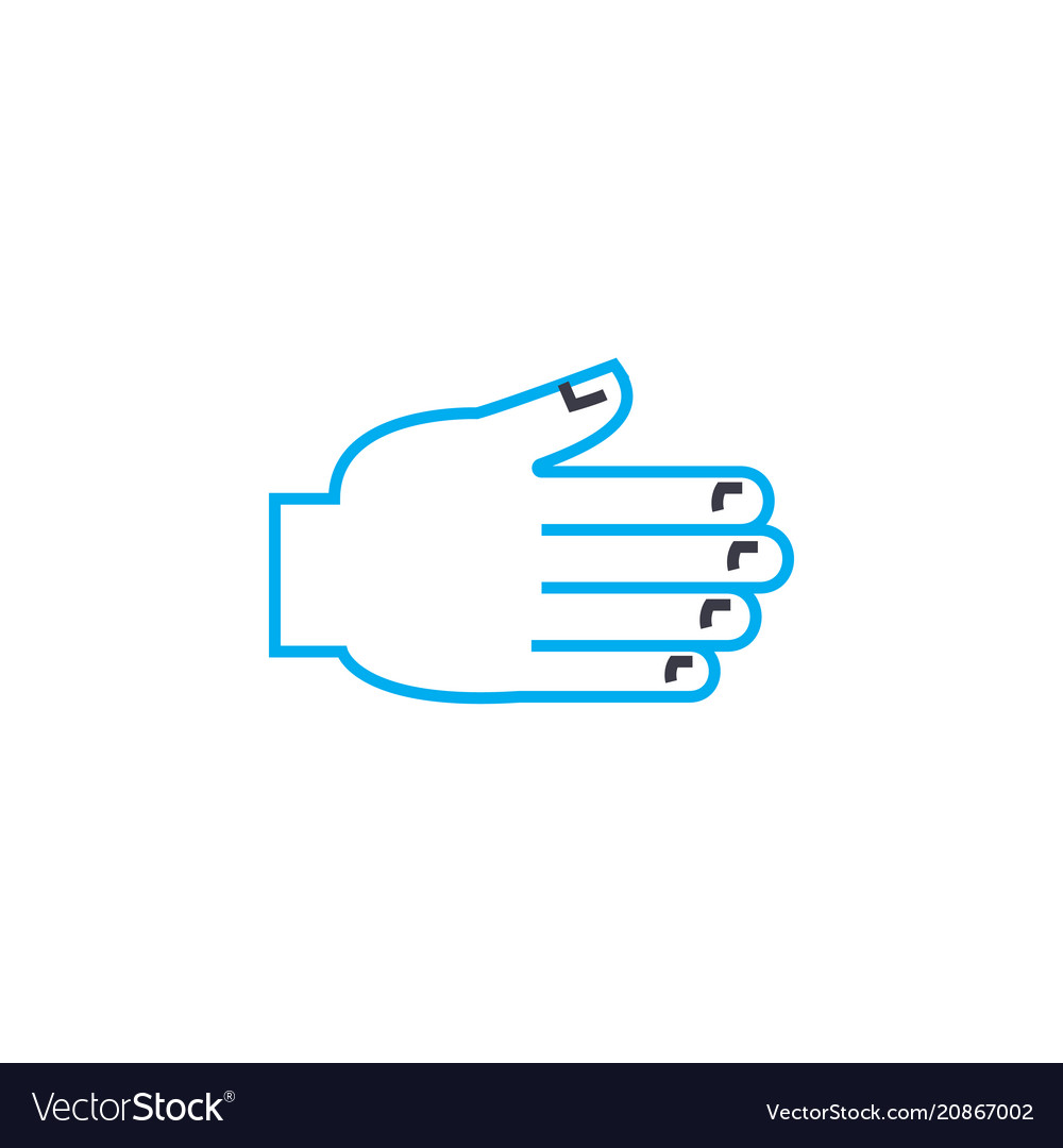 Helping hand thin line stroke icon