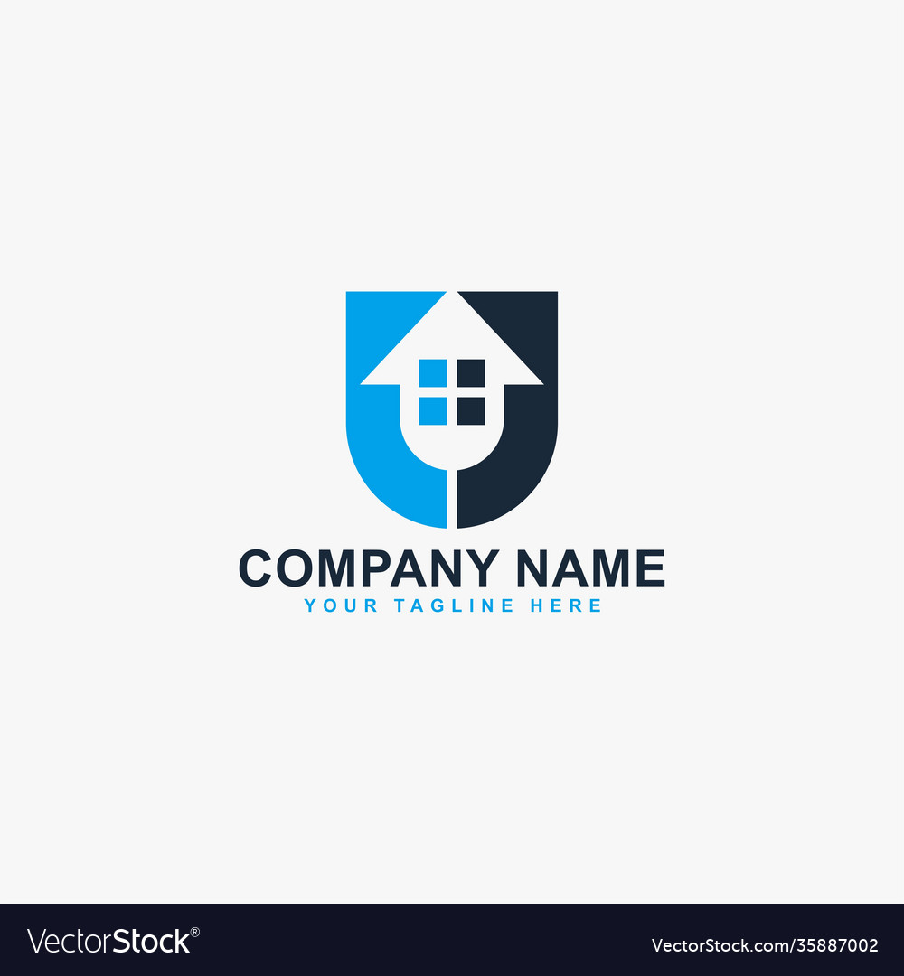 Home and letter u logo design