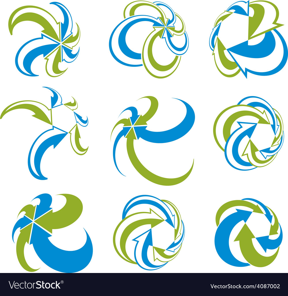 Infinite loop arrows abstract symbol set graphic