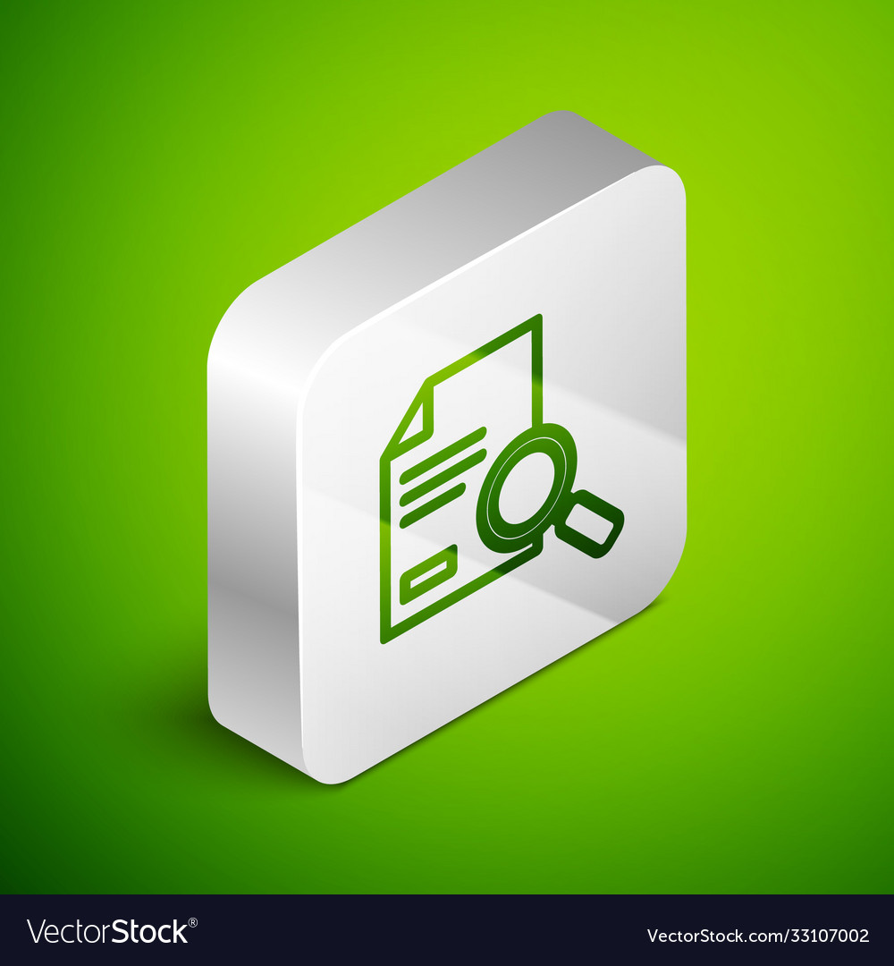 Isometric line document with search icon isolated vector image Isometric line document with search icon isolated