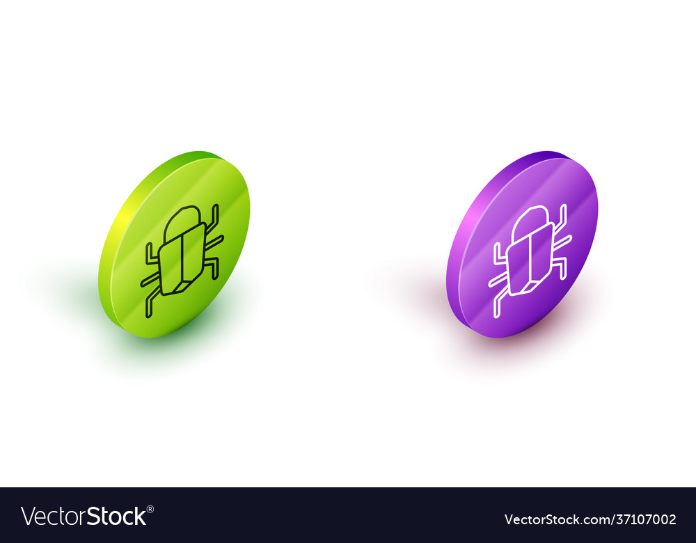 Isometric line system bug concept icon isolated
