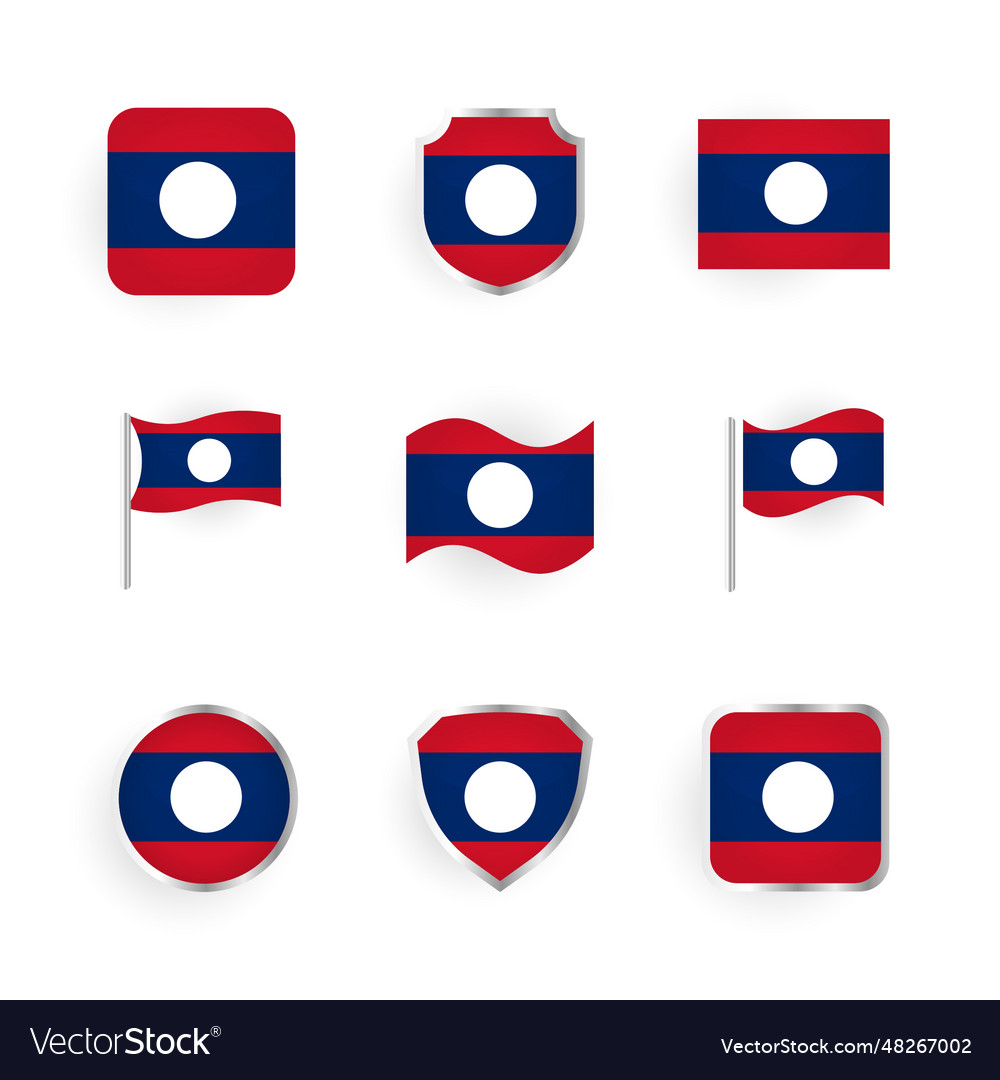 Laos flag icons set