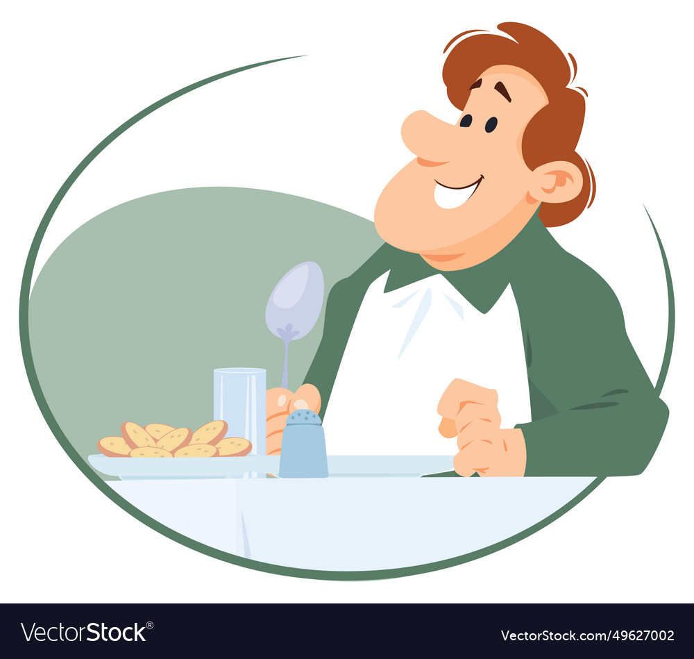 Man is having lunch for internet and mobile