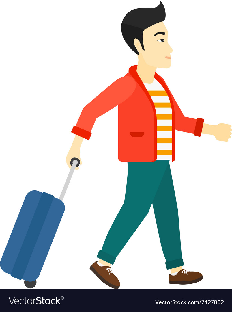 Man walking with suitcase