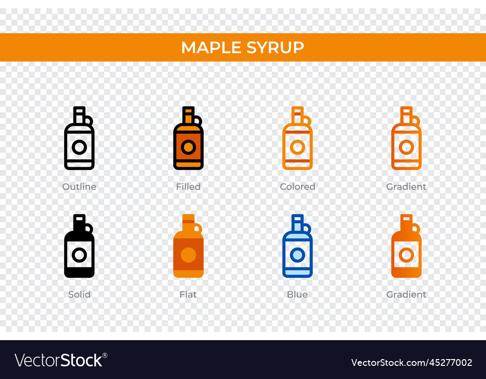 Maple syrup icon in different style